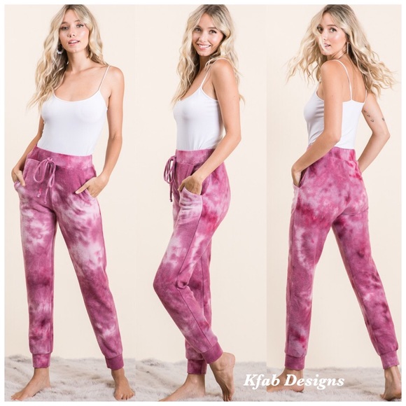 💖LAST Elastic tie dye brushed fabric joggers! - Picture 8 of 9